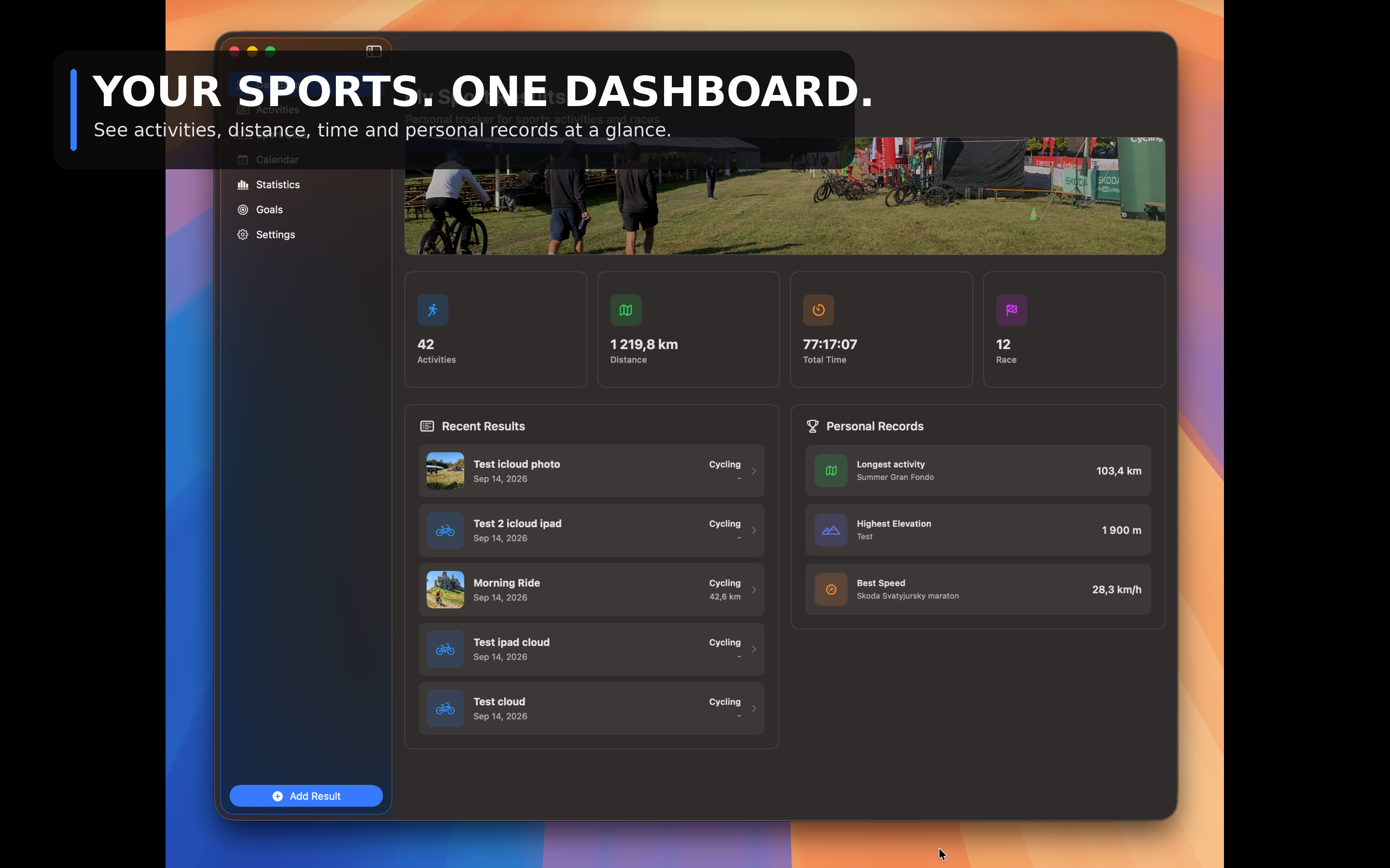 My Sport Results screenshot 1